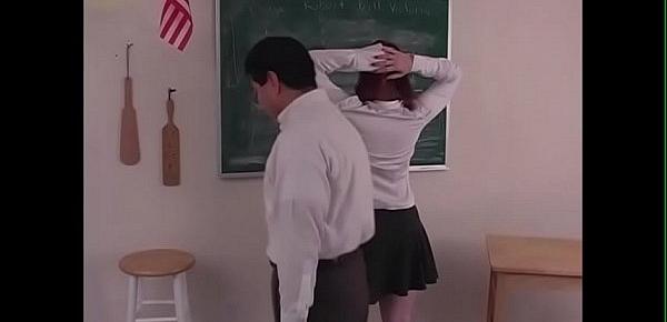  Spanking Roleplay - Hot readhead gets punished during schoolgirl roleplay - JustBangMe.com